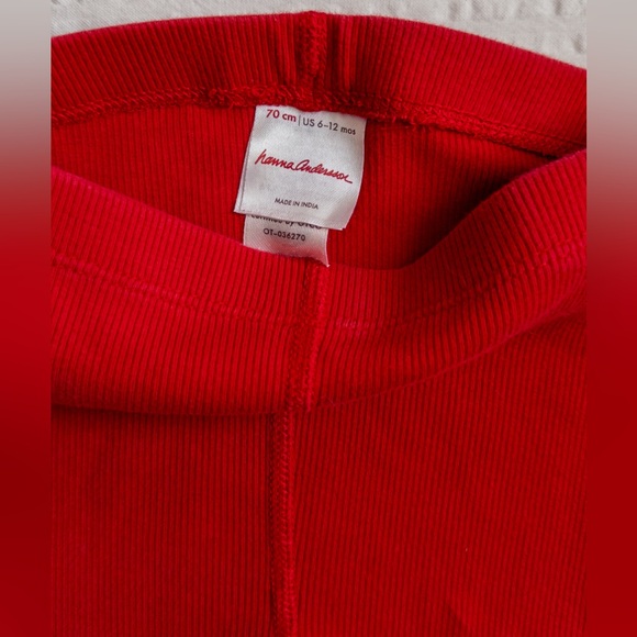Hanna Andersson Red Ribbed Baby Leggings Size 6-12M - Picture 2 of 3